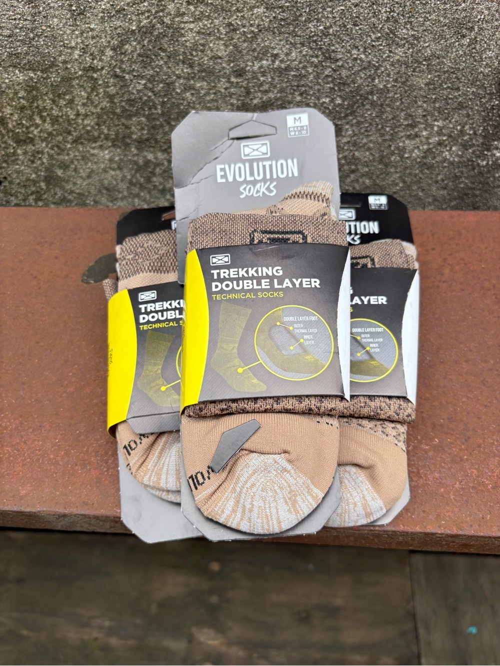 Bundle Evolution Trekking Double Layer Technical Socks Sz Medium Hiking New